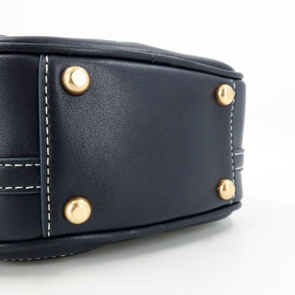 Tory Burch T Monogram Jacquard Moon Crossbody Bag Blue - Picture 8 of 15